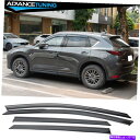 海外製 エアロパーツ 17-22マツダCX5 KEポリカーボネート窓バイザーレインサンガード4PC Fits 17-22 Mazda CX5 KE Polycarbonate Window Visors Rain Sun Guard 4Pc