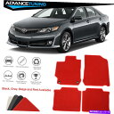 海外製 エアロパーツ 12-17トヨタカムリオートフロアマットライナーフロントリアナイロンレッドカーペット4PC Fits 12-17 Toyota Camry...