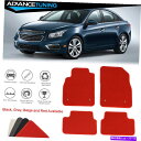 海外製 エアロパーツ フィット08-16シボレーカーフロアマットライナーフロントリアナイロンレッドカーペット4PCS Fits 08-16 Chevy Cruz...