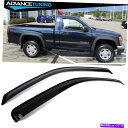 海外製 エアロパーツ フィット04-12シボレーコロラド標準キャブアクリルウィンドウバイザー2PC Fits 04-12 Chevy Colorado Stan...