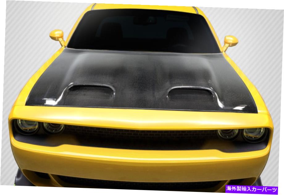 海外製 エアロパーツ 08-20ダッジチャレンジャーカーボンファイバーレディールックフード115257 FOR 08-20 Dodge Challenger Carbon Fiber Redeye Look Hood 115257