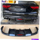 CO GAp[c AEfBA7 SCS7 16-18AJ[{t@Co[Aop[fBt[U[bv{fBLbgɓK Fits Audi A7 S Line S7 16-18 Real Carbon Fiber Rear Bumper Diffuser Lip Bodykits