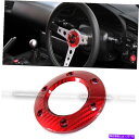 海外製 エアロパーツ フィット6ボルトパターンレッドカーボンペイントステアリングホイールセンターホーンボタンリング Fit 6 Bolt Pattern Red...