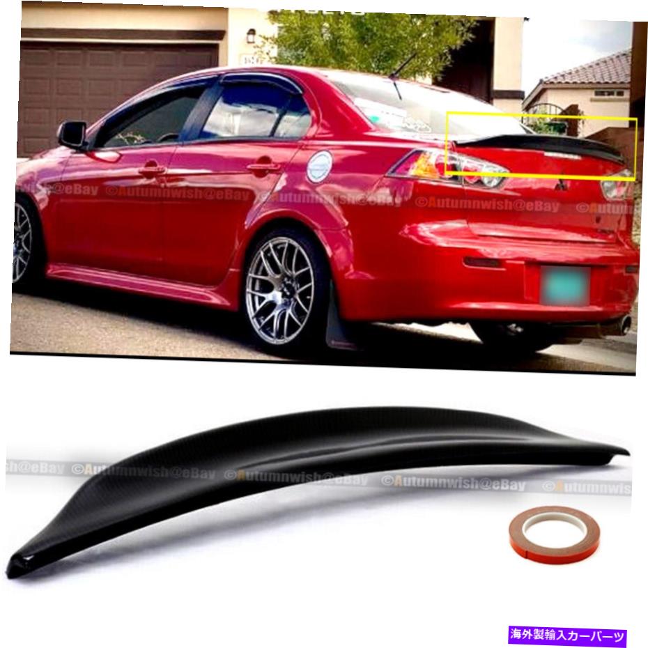 海外製 エアロパーツ 08-15ランサーEVO x 10光沢のある黒いRSスタイルリアダックトランクウィングリップスポイラー For 08-15 Lancer EVO X 10 Glossy Black RS Style Rear Duck Trunk Wing Lip Spoiler