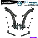 ボールジョイント 6ピースサスペンションキット下部コントロールアームw/ボールジョイントスウェイバーリンクタイロッド 6 Piece Suspension Kit Lower Control Arms w/ Ball Joints Sway Bar Links Tie Rods(2)