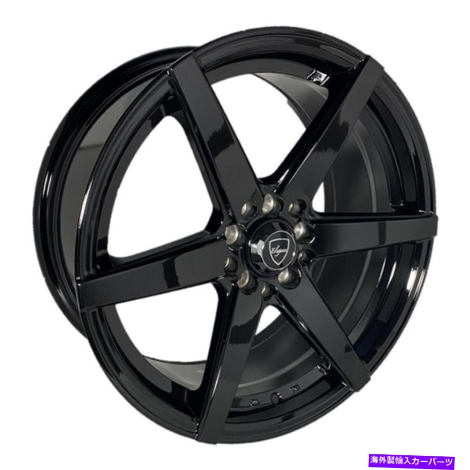 ホイール　4本セット エレガントなE002ホイール17x8（35、5x100、72.6）4のブラックリムセット Elegant E002 Wheels 17x8 (35, 5x100, 72.6) Black Rims Set of 4