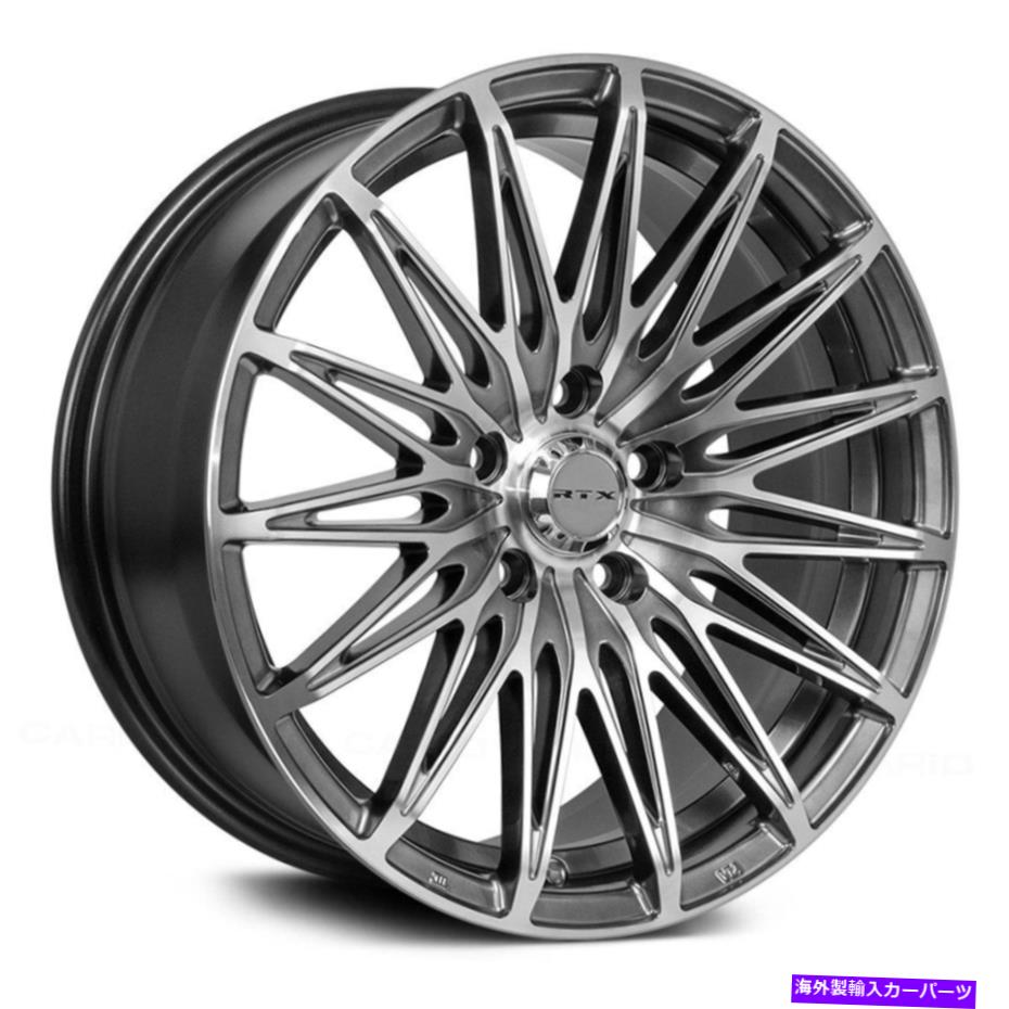 ホイール　4本セット RTXクリスタルホイール17x7.5（38、5x114.3、73.1）4のブラックリムセット RTX CRYSTAL Wheels 17x7.5 (38, 5x114.3, 73.1) Black Rims Set of 4(2)