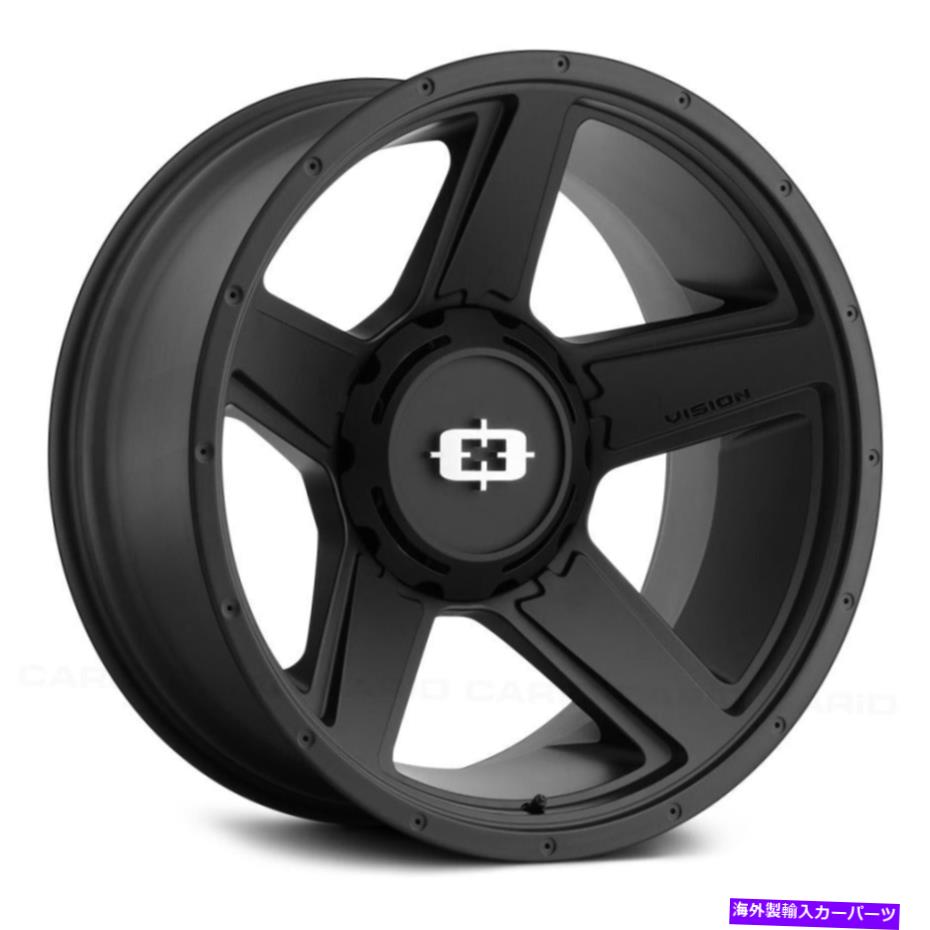 ホイール　4本セット ビジョン390エンパイアトレーラーホイール16x6（0、6x139.7、108）4のブラックリムセット Vision 390 EMPIRE TRAILER Wheels 16x6 (0, 6x139.7, 108) Black Rims Set of 4 1