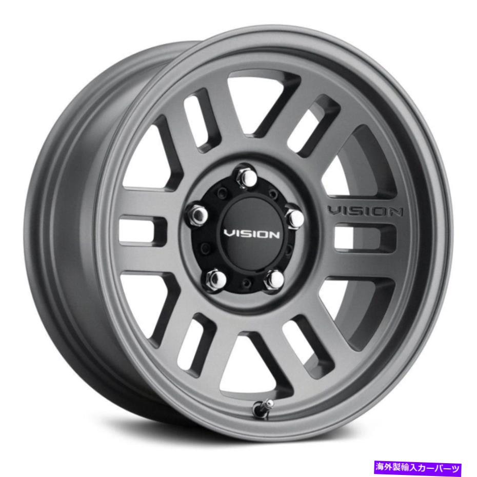 ホイール　4本セット Vision 355 Manx 2オーバーランドホイール17x9（-12、5x127、78.1）4の灰色のリムセット Vision 355 MANX 2 OVERLAND Wheels 17x9 (-12, 5x127, 78.1) Gray Rims Set of 4 1