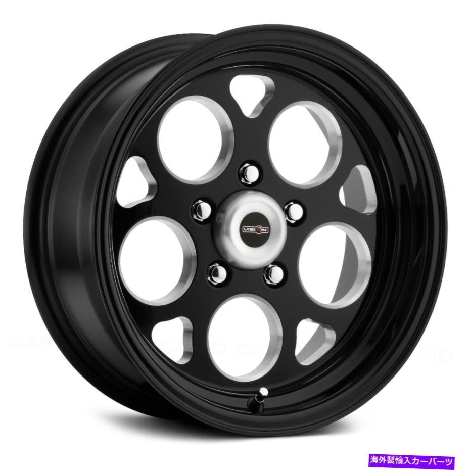 ホイール 4本セット ビジョン561スポーツマグホイール17x4.5（-24 5x114.3 83.1）4のブラックリムセット Vision 561 SPORT MAG Wheels 17x4.5 (-24, 5x114.3, 83.1) Black Rims Set of 4