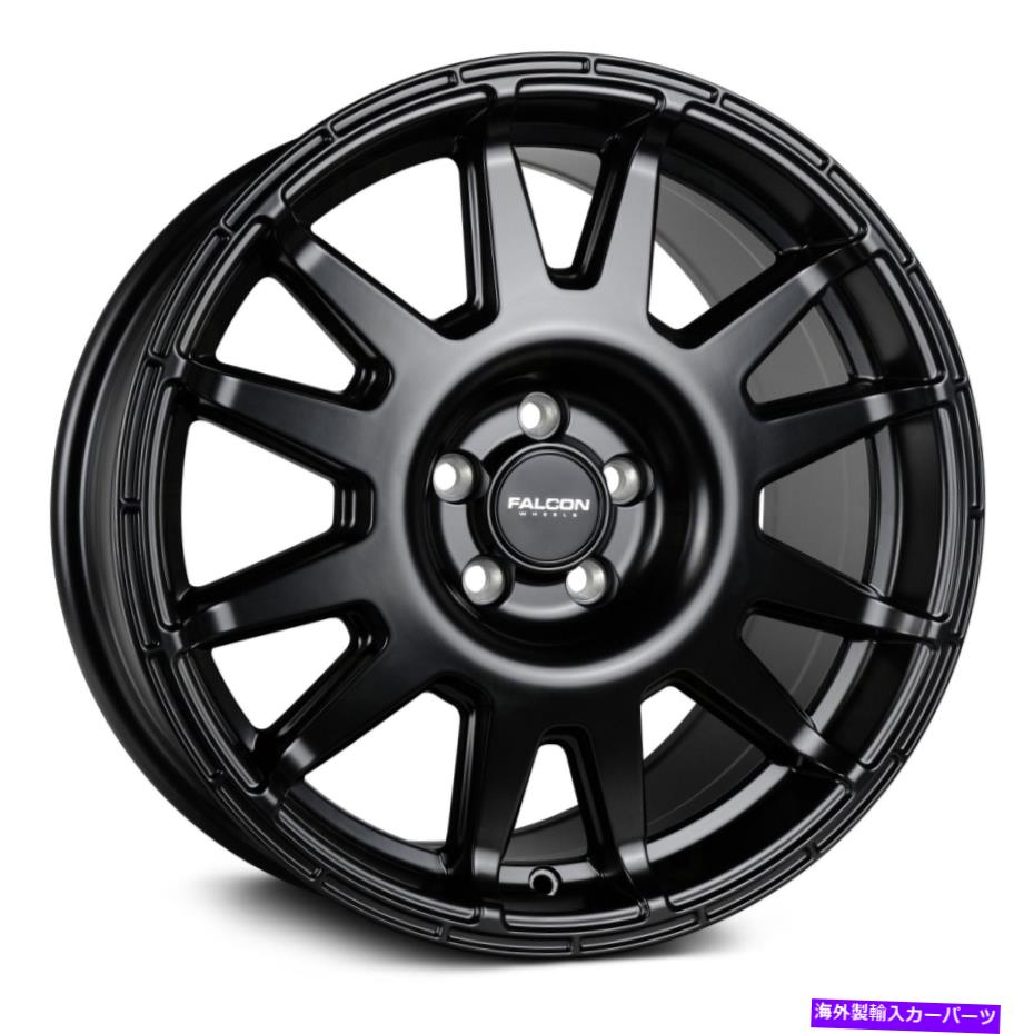 ホイール　4本セット Falcon V2ホイール17x8（30、5x114.3、73.1）4のブラックリムセット Falcon V2 Wheels 17x8 (30, 5x114.3, 73.1) Black Rims Set of 4