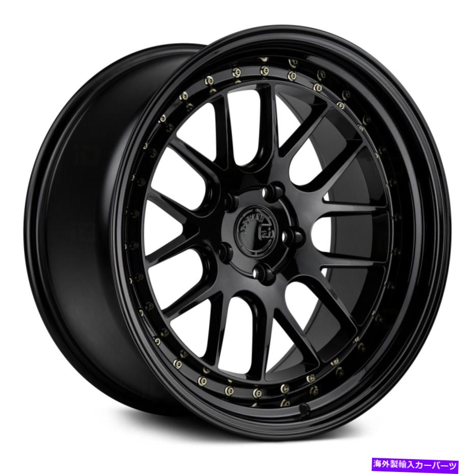 ホイール　4本セット aodhan ds06ホイール18x8.5（35、5x114.3、73.1）4のブラックリムセット Aodhan DS06 Wheels 18x8.5 (35, 5x114.3, 73.1) Black Rims Set of 4