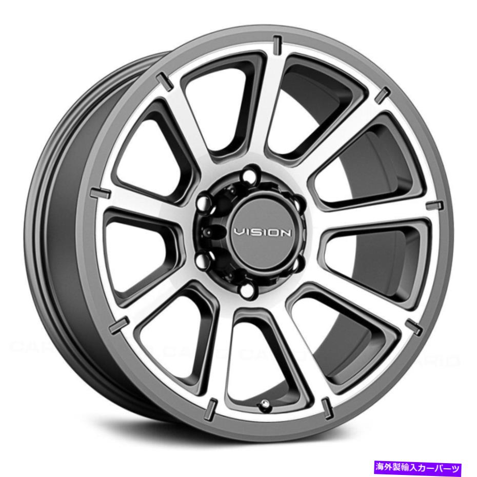 ホイール　4本セット ビジョン353タービンホイール17x8.5（18、8x165.1、125.2）4のガンメタルリムセット Vision 353 TURBINE Wheels 17x8.5 (18, 8x165.1, 125.2) Gunmetal Rims Set of 4