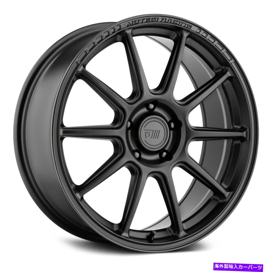 ホイール　4本セット Motegi RacingMR140ホイール18x8.5（45、5x112、66.56）4のブラックリムセット Motegi Racing MR140 Wheels 18x8.5 (45, 5x112, 66.56) Black Rims Set of 4