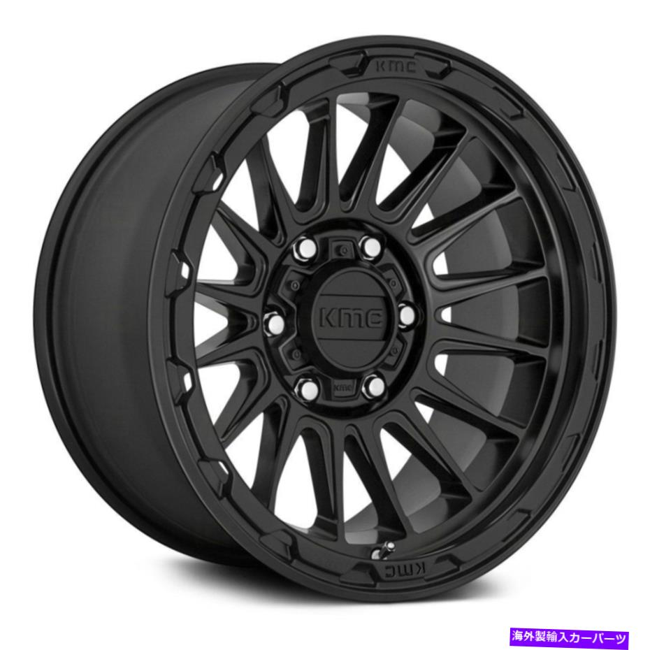 ホイール　4本セット KMC KM542インパクトホイール17x9（-12、6x139.7、106.1）4のブラックリムセット KMC KM542 IMPACT Wheels 17x9 (-12, 6x139.7, 106.1) Black Rims Set of 4