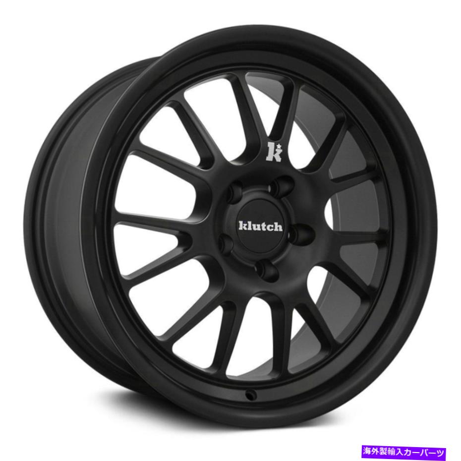 ホイール　4本セット Klutch SL14ホイール18x9.5（35、5x114.3、73.1）4のブラックリムセット Klutch SL14 Wheels 18x9.5 (35, 5x114.3, 73.1) Black Rims Set of 4