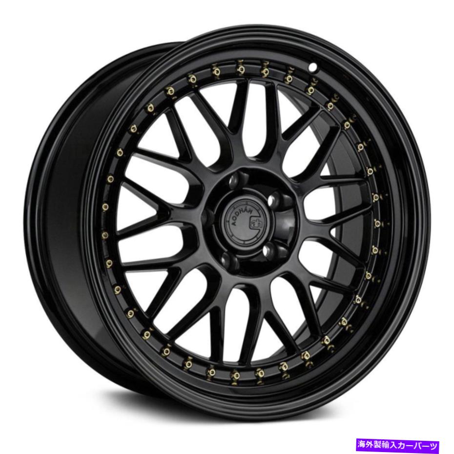 ホイール　4本セット Aodhan AH02ホイール19x9.5（12、5x114.3、73.1）4のブラックリムセット Aodhan AH02 Wheels 19x9.5 (12, 5x114.3, 73.1) Black Rims Set of 4