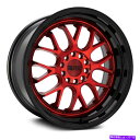 ホイール 4本セット F1R F21 V2ホイール18x10.5(20、5x100、73.1)4の赤いリムセット F1R F21 V2 Wheels 18x10...