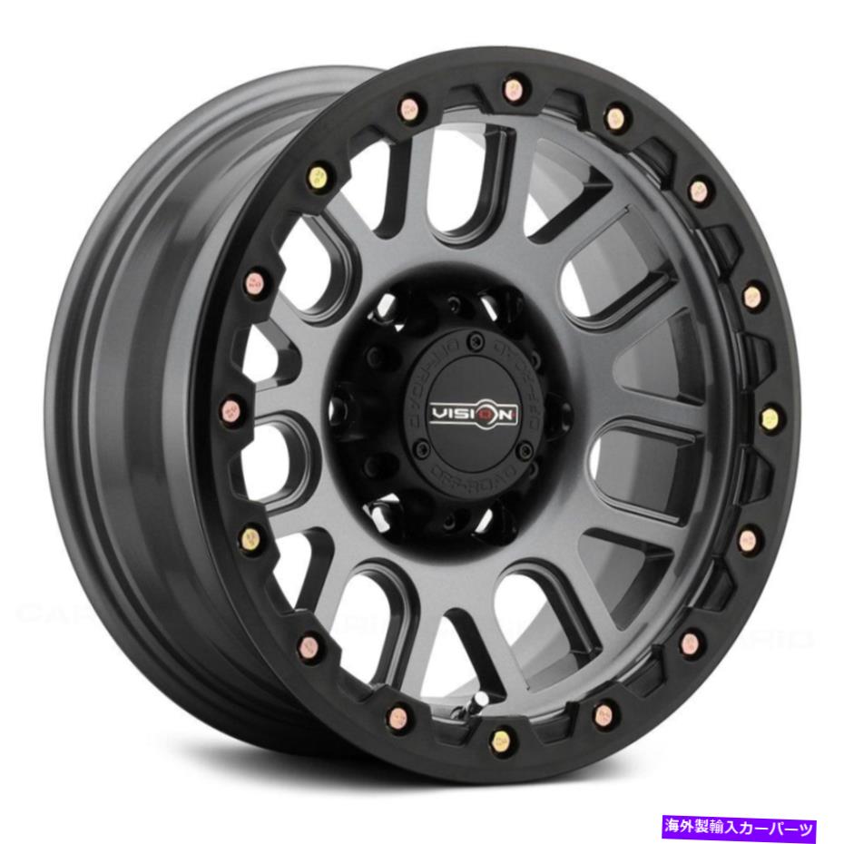 ホイール　4本セット ビジョン111ネメシスホイール17x9（-12、8x165.1、125.2）4のガンメタルリムセット Vision 111 NEMESIS Wheels 17x9 (-12, 8x165.1, 125.2) Gunmetal Rims Set of 4