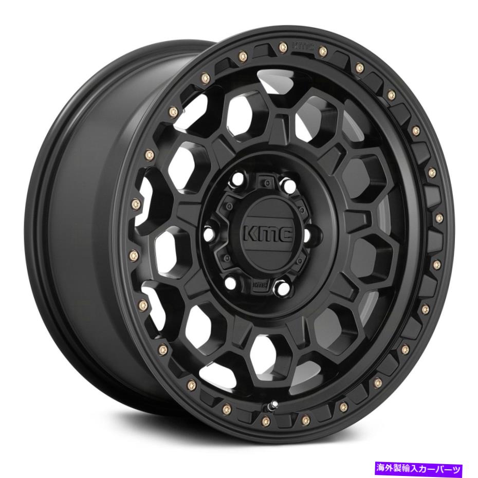 ホイール　4本セット KMC KM545トレックホイール17x9（18、5x127、71.5）4のブラックリムセット KMC KM545 TREK Wheels 17x9 (18, 5x127, 71.5) Black Rims Set of 4