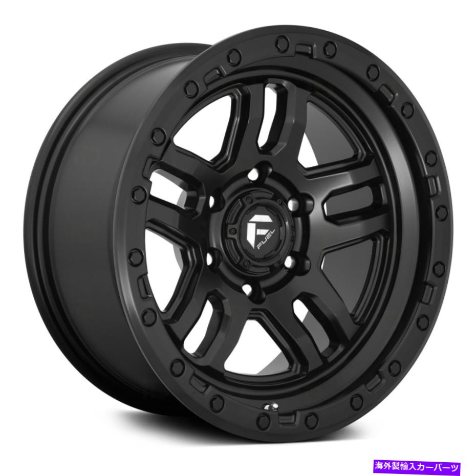 ホイール　4本セット 燃料D700弾薬1PCホイール17x9（-12、5x127、71.5）4のブラックリムセット Fuel D700 AMMO 1PC Wheels 17x9 (-12, 5x127, 71.5) Black Rims Set of 4