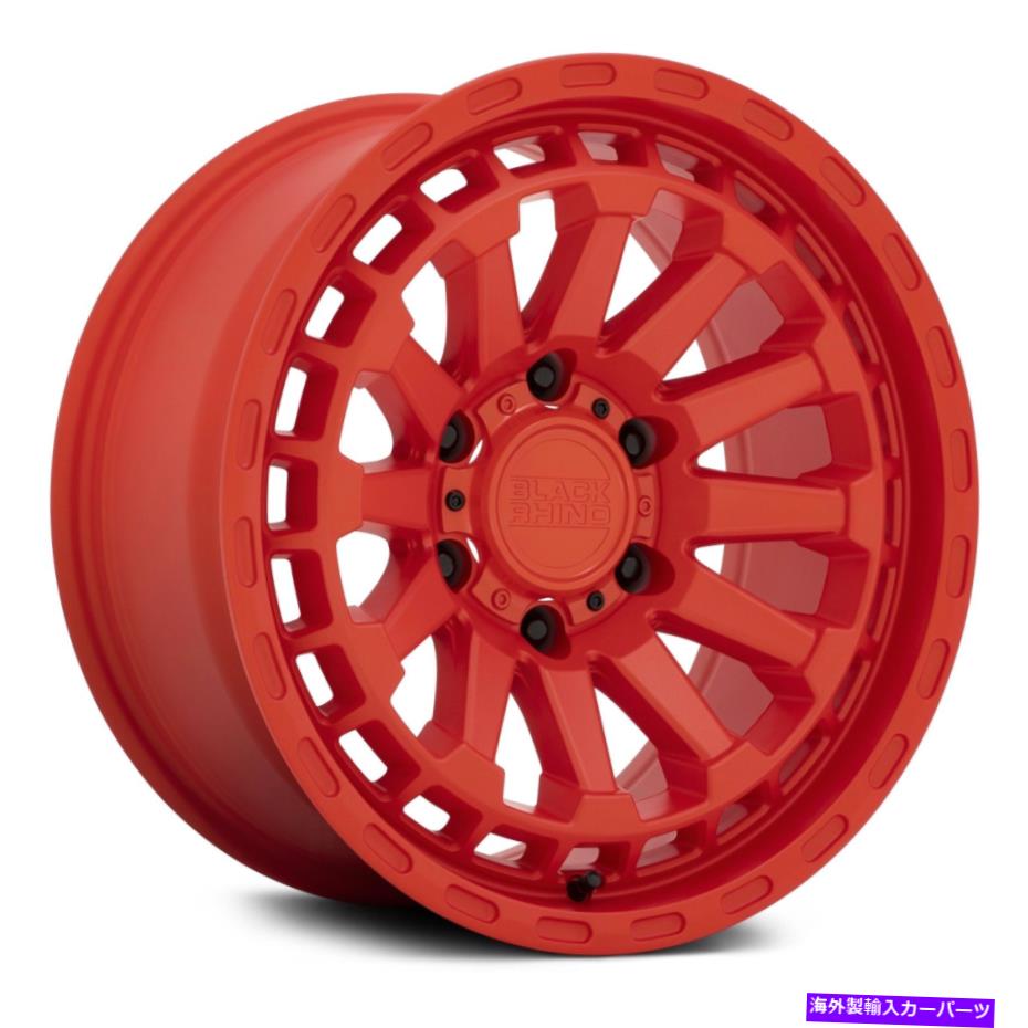 ホイール　4本セット ブラックサイロイドホイール18x9.5（-18、6x139.7、112.1）4の赤いリムセット Black Rhino RAID Wheels 18x9.5 (-18, 6x139.7, 112.1) Red Rims Set of 4