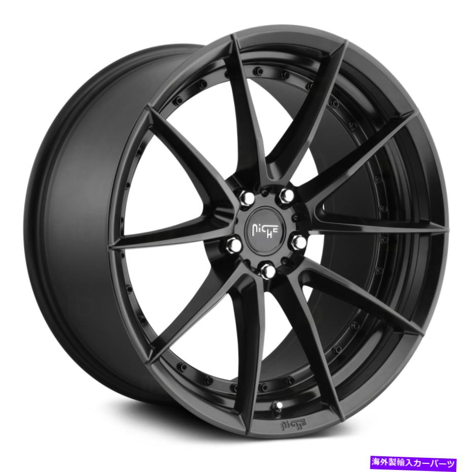 ホイール　4本セット ニッチM196セクターホイール19x9.5（40、5x120.65、72.56）4のブラックリムセット Niche M196 SECTOR Wheels 19x9.5 (40, 5x120.65, 72.56) Black Rims Set of 4(2)