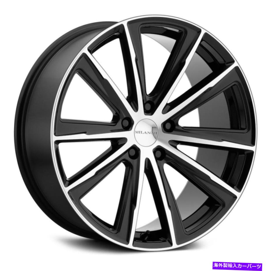 ホイール　4本セット Milanni 471 Splinter Wheels 22x9（35、5x120.65、72.6）4のブラックリムセット Milanni 471 SPLINTER Wheels 22x9 (35, 5x120.65, 72.6) Black Rims Set of 4