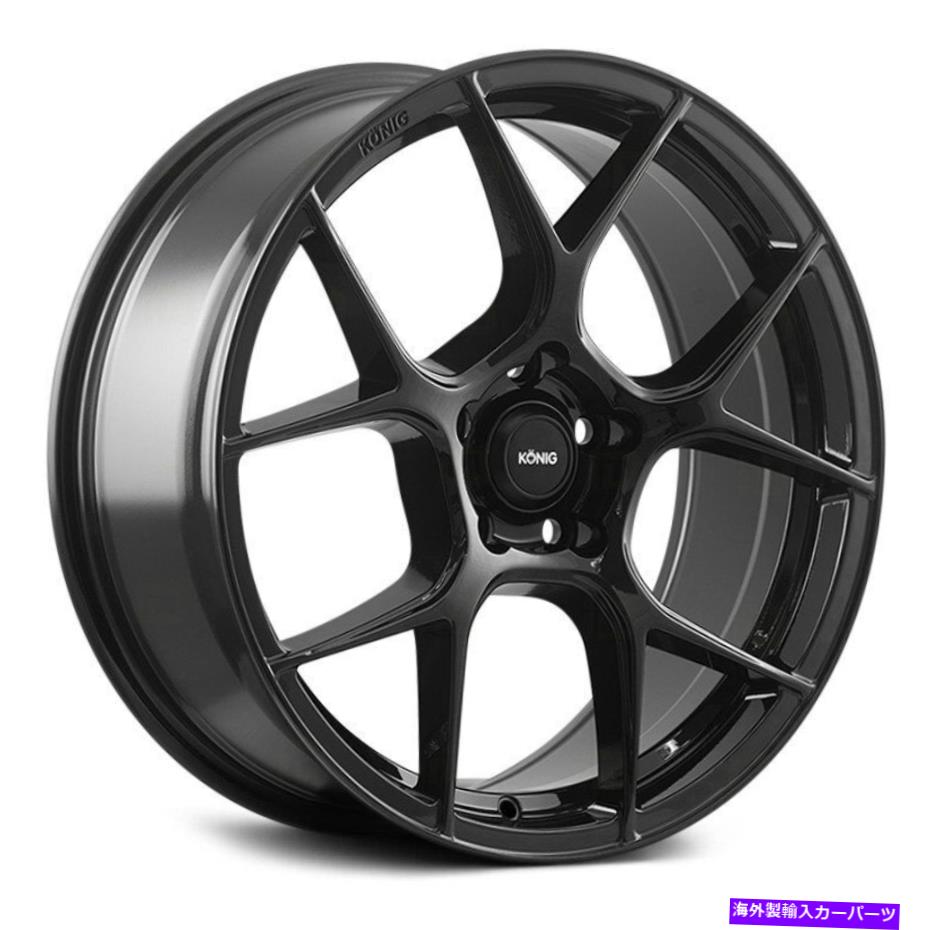 ホイール　4本セット Konig Diverge Wheels 20x8.5（43、5x112、66.6）4のブラックリムセット Konig DIVERGE Wheels 20x8.5 (43, 5x112, 66.6) Black Rims Set of 4