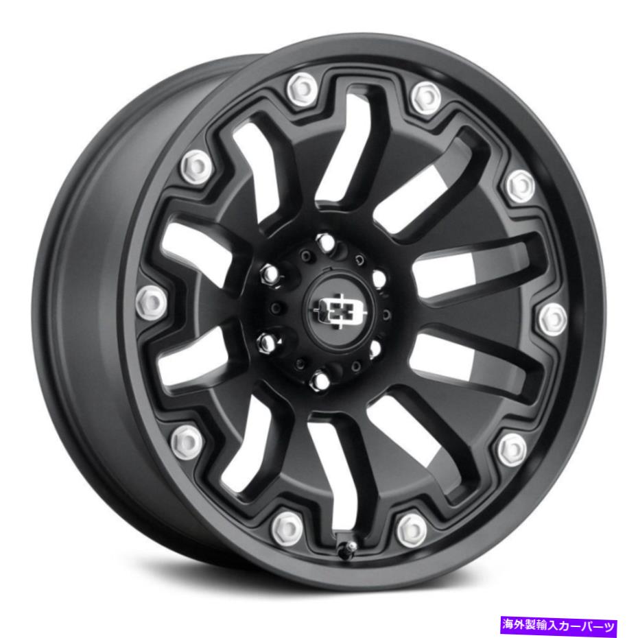 ホイール　4本セット ビジョン362アーマーホイール18x9（12、5x139.7、108）4のブラックリムセット Vision 362 ARMOR Wheels 18x9 (12, 5x139.7, 108) Black Rims Set of 4