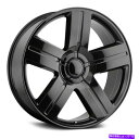 ホイール 4本セット レプリカ技術RT-5ホイール22x9(15、5x127、78.1)4のブラックリムセット Replica Tech RT-5 Wheels 22x9 (15, 5x127, 78.1) Black Rims Set of 4(2)