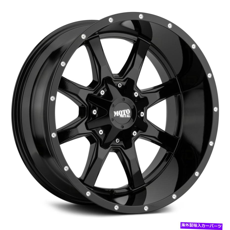 ホイール　4本セット Moto Metal Mo970ホイール20x10（12、5x139.7、78.1）4のブラックリムセット Moto Metal MO970 Wheels 20x10 (12, 5x139.7, 78.1) Black Rims Set of 4(2)