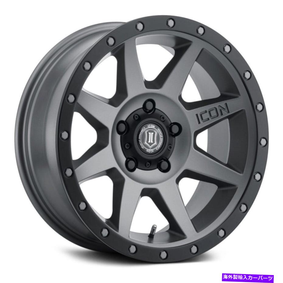 ホイール　4本セット アイコン合金リバウンドホイール17x8.5（25、5x150、110.1）4のチタンリムセット Icon Alloys REBOUND Wheels 17x8.5 (25, 5x150, 110.1) Titanium Rims Set of 4