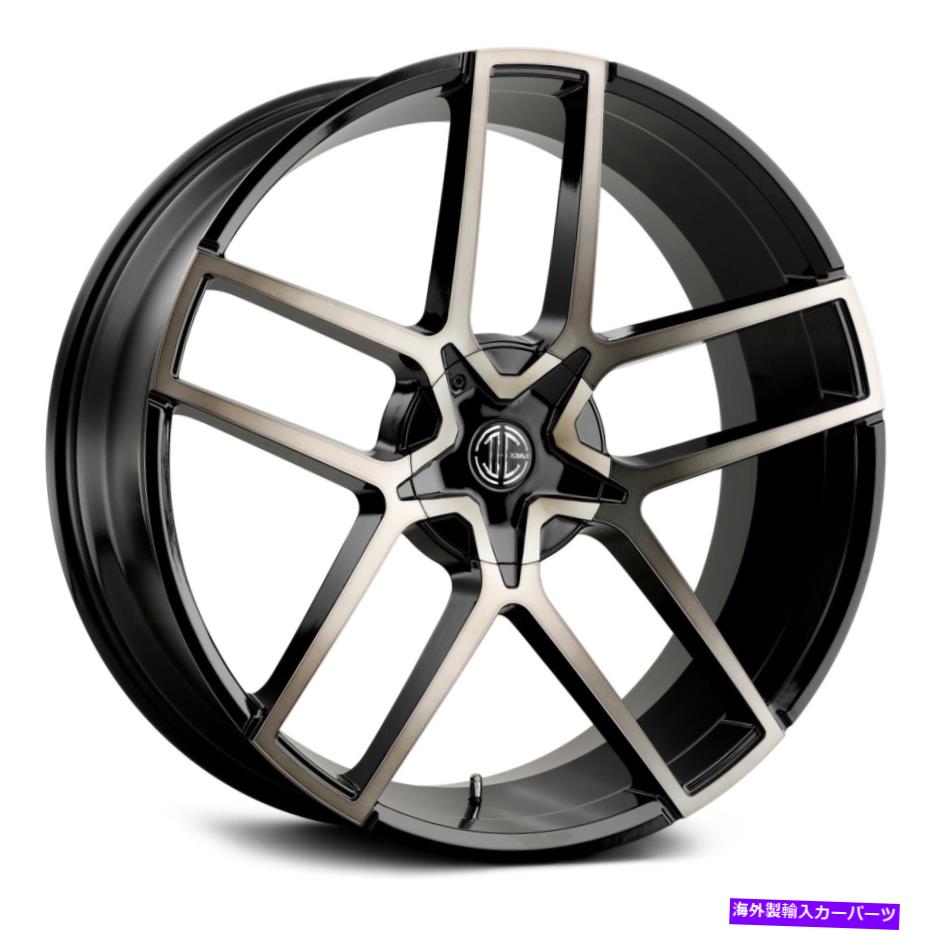 ホイール　4本セット 2crave番号64ホイール22x9.5（15、5x120.65、78.3）4のブラックリムセット 2Crave NUMBER 64 Wheels 22x9.5 (15, 5x120.65, 78.3) Black Rims Set of 4