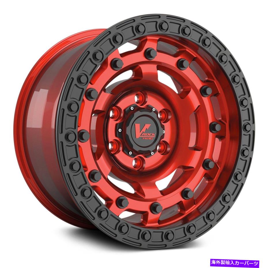 ۥ롡4ܥå VåVR18 STRAFEۥ20x9.5-125x12778.14֤ॻå V-Rock VR18 STRAFE Wheels 20x9.5 (-12, 5x127, 78.1) Red Rims Set of 4