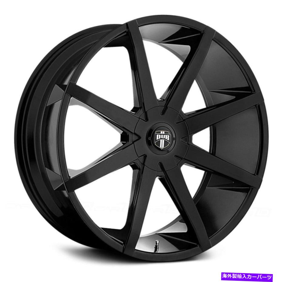 ホイール　4本セット ダブS110プッシュホイール22x9.5（32、5x120.65、72.56）4のブラックリムセット Dub S110 PUSH Wheels 22x9.5 (32, 5x120.65, 72.56) Black Rims Set of 4