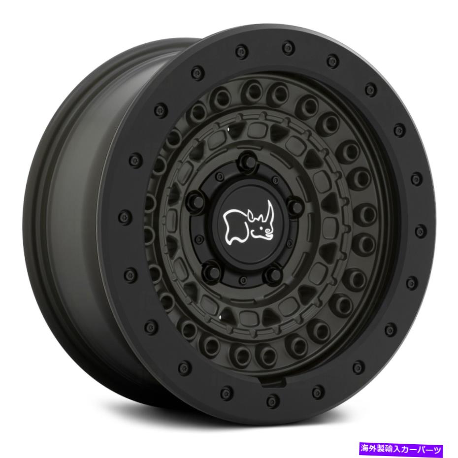 ホイール　4本セット ブラックサイのバリケードホイール17x8.5（0、6x114.3、76.1）4の緑のリムセット Black Rhino BARRICADE Wheels 17x8.5 (0, 6x114.3, 76.1) Green Rims Set of 4