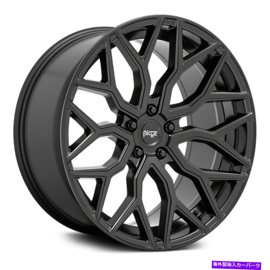 ホイール　4本セット ニッチM261 Mazzantiホイール20x10.5（40、5x114.3、72.56）4のブラックリムセット Niche M261 MAZZANTI Wheels 20x10.5 (40, 5x114.3, 72.56) Black Rims Set of 4