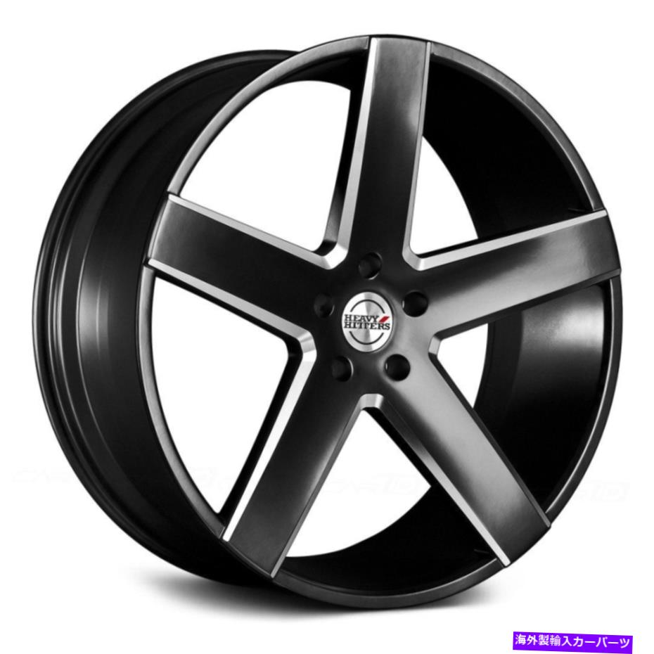 ۥ롡4ܥå ǼHH15ۥ22x9.5305x12771.64Υ֥åॻå Heavy Hitters HH15 Wheels 22x9.5 (30, 5x127, 71.6) Black Rims Set of 4