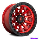 ホイール 4本セット 燃料D695カバー1PCホイール18x9(1、5x150、110.1)4の赤いリムセット Fuel D695 COVERT 1PC Wheels 18x9 (1, 5x150, 110.1) Red Rims Set of 4(2)