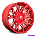 ホイール 4本セット Fuel D771 Twitch 1PCホイール20x10(-18、8x165.1、125.1)4の赤いリムセット Fuel D771 T...