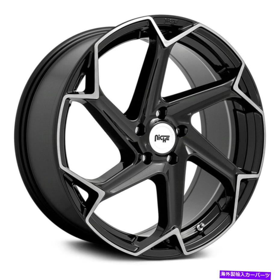 ホイール　4本セット ニッチM255フラッシュホイール20x10.5（40、5x112、66.56）4のブラックリムセット Niche M255 FLASH Wheels 20x10.5 (40, 5x112, 66.56) Black Rims Set of 4