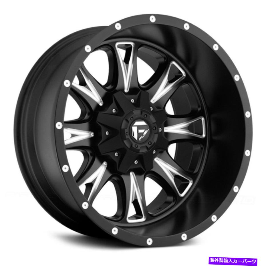ホイール　4本セット 燃料D513スロットルディープリップホイール20x10（-12、8x170、125.1）4のブラックリムセット Fuel D513 THROTTLE DEEP LIP Wheels 20x10 (-12, 8x170, 125.1) Black Rims Set of 4
