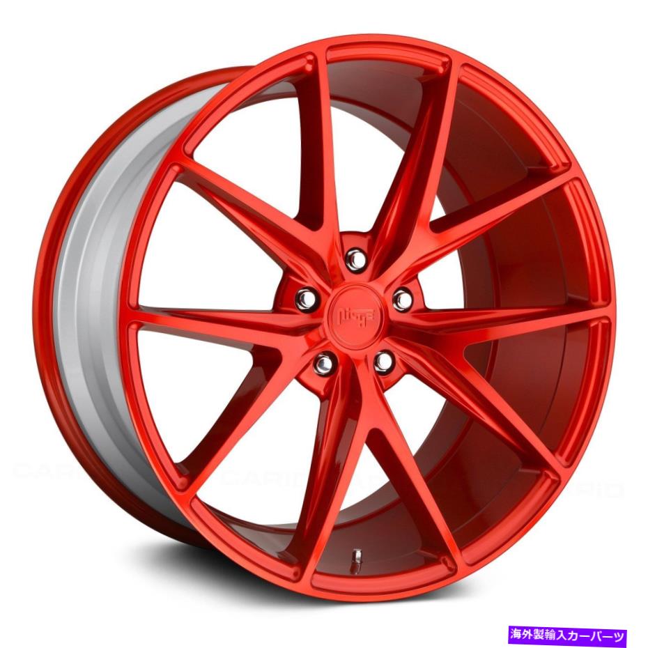 ホイール　4本セット ニッチM186ミサノホイール20x10（40、5x114.3、72.56）4の赤いリムセット Niche M186 MISANO Wheels 20x10 (40, 5x114.3, 72.56) Red Rims Set of 4