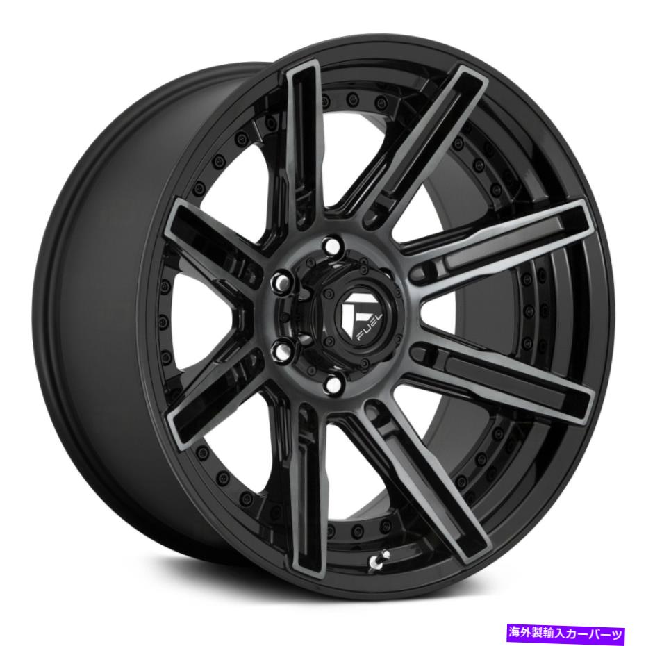 ホイール　4本セット Fuel D708 Rogue1PCホイール20x10（-18、6x135、87.1）4のブラックリムセット Fuel D708 ROGUE 1PC Wheels 20x10 (-18, 6x135, 87.1) Black Rims Set of 4(2)
