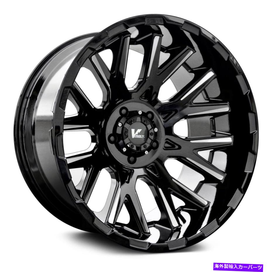 ۥ롡4ܥå VåVR10Xȿưۥ20x12-448x180130.84Υ֥åॻå V-Rock VR10x RECOIL Wheels 20x12 (-44, 8x180, 130.8) Black Rims Set of 4