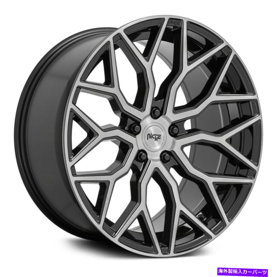 ホイール　4本セット ニッチM262マッツァンティホイール19x9.5（25、5x114.3、72.56）4のブラックリムセット Niche M262 MAZZANTI Wheels 19x9.5 (25, 5x114.3, 72.56) Black Rims Set of 4