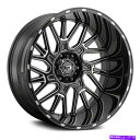 ホイール 4本セット ビジョン404乱闘ホイール22x12(-51、8x165.1、125.2)4のブラックリムセット Vision 404 BRAWL Wheels 22x12 (-51, 8x165.1, 125.2) Black Rims Set of 4(2)