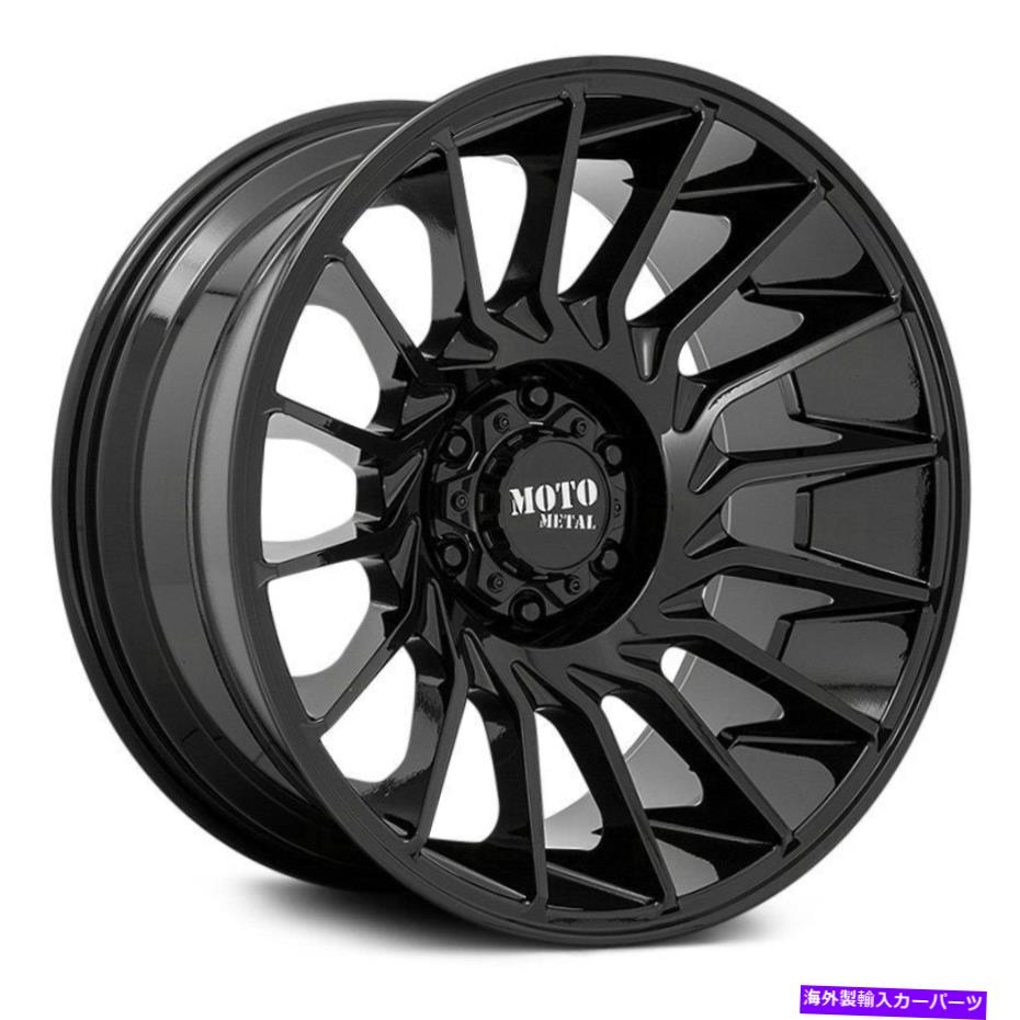 ホイール　4本セット Moto Metal Mo807衝撃波ホイール22x12（-44、8x165.1）4のブラックリムセット Moto Metal MO807 SHOCKWAVE Wheels 22x12 (-44, 8x165.1) Black Rims Set of 4