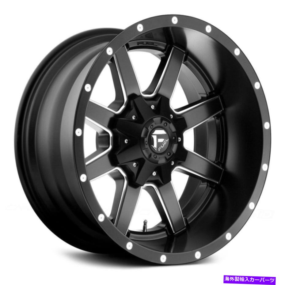 ホイール　4本セット 燃料D538マーベリックディープリップホイール22x12（-44、8x165.1）4のブラックリムセット Fuel D538 MAVERICK DEEP LIP Wheels 22x12 (-44, 8x165.1) Black Rims Set of 4